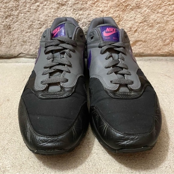 Nike Air Max 1 Men’s ‘Fierce Purple’ Sneakers Leather Upper Low Top 10.5